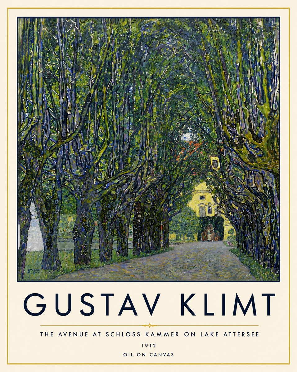 Klimt The Avenue at Schloss Kammer on Lake Attersee No4 - Juliste