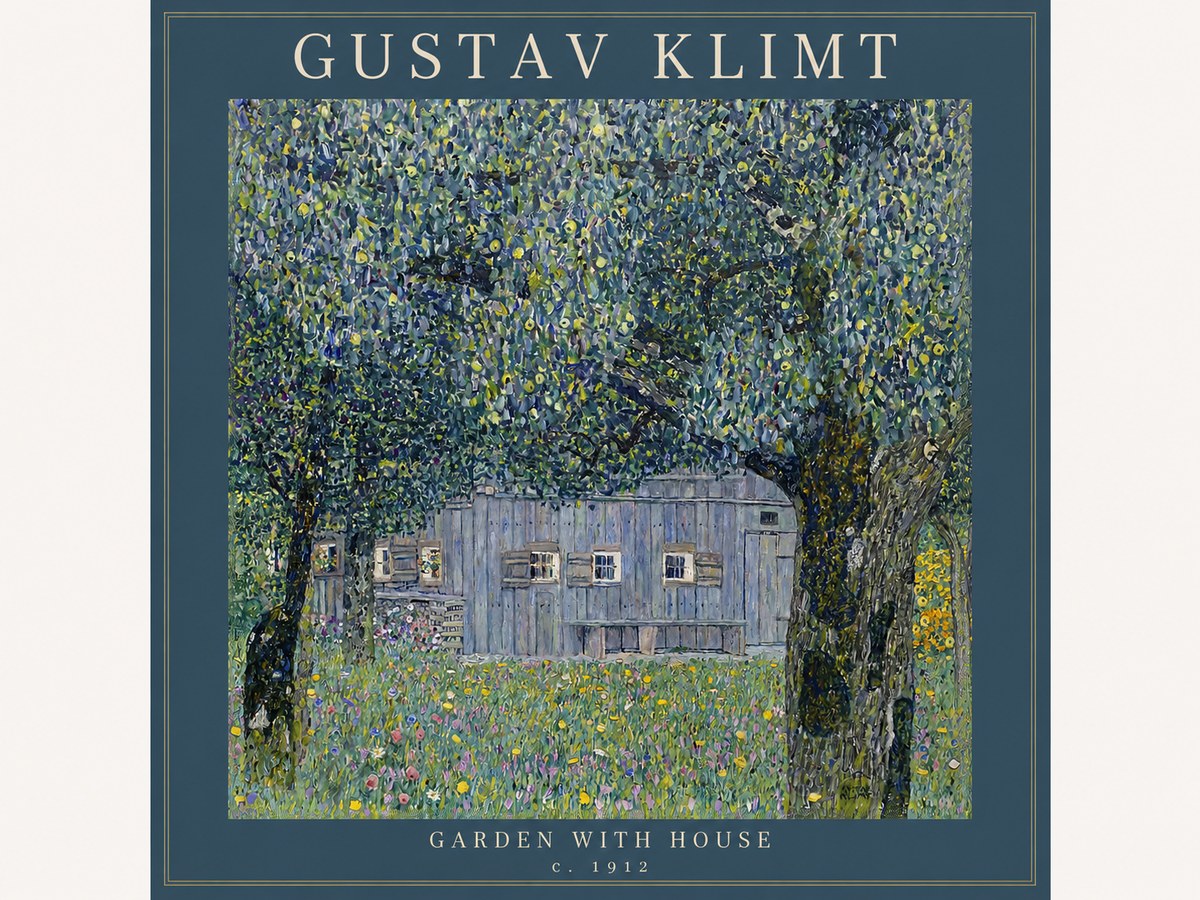 Klimt Garden with House No2 - Juliste
