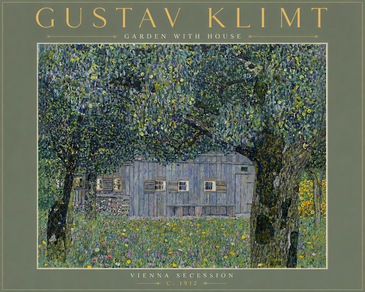 Klimt Garden with House No6 - Juliste