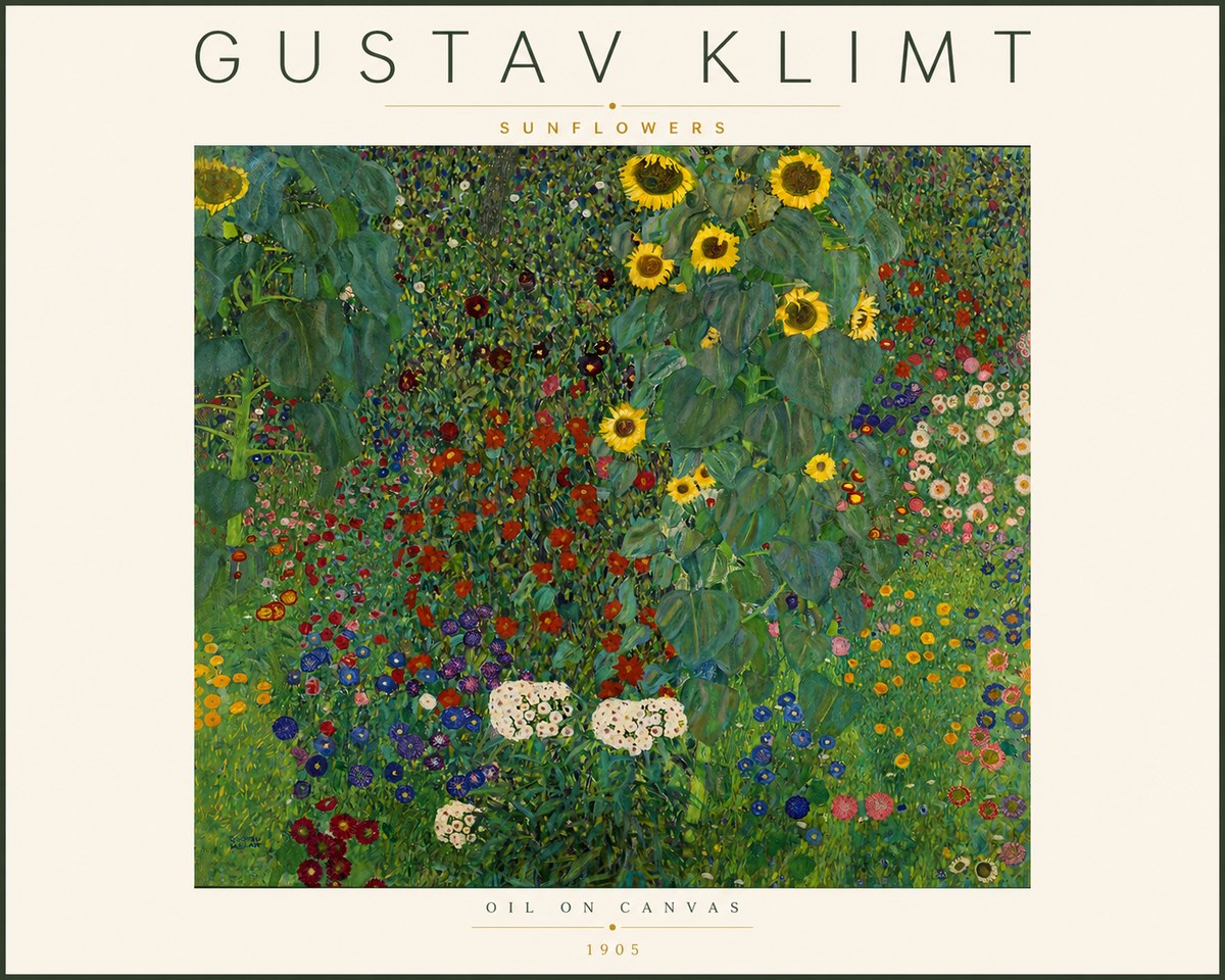 Klimt Sunflowers No4 - Juliste