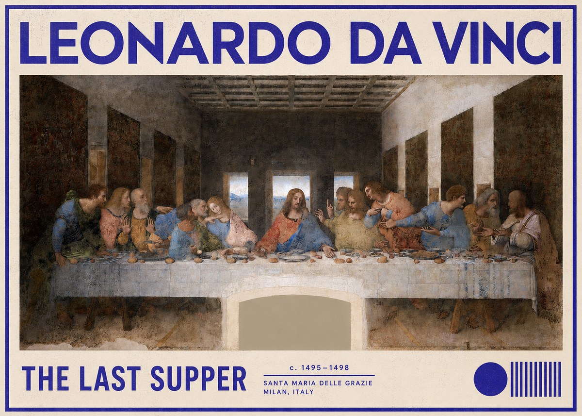 Leonardo da Vinci The Last Supper No2 - Juliste