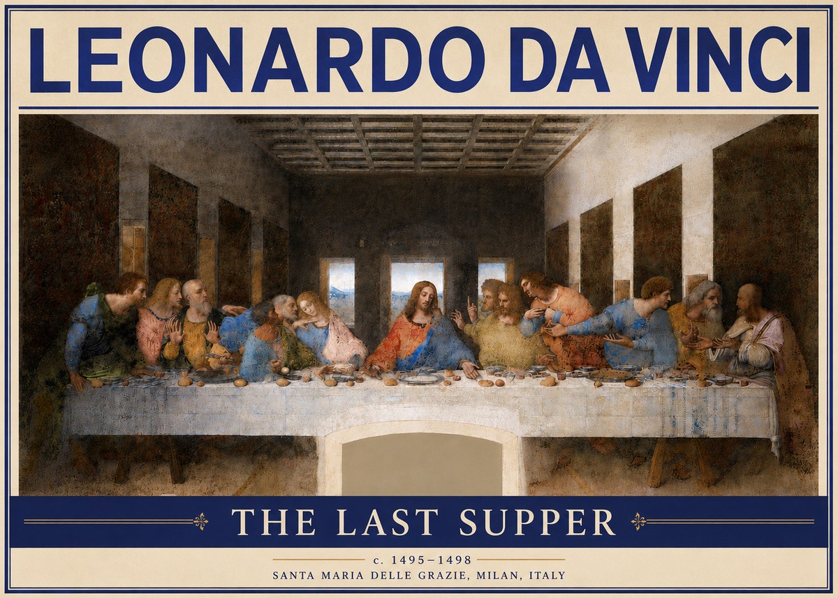 Leonardo da Vinci The Last Supper No4 - Juliste