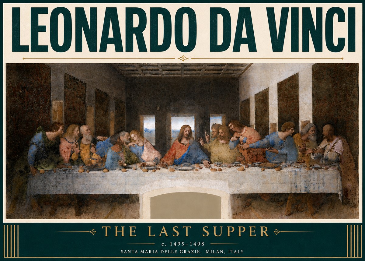 Leonardo da Vinci The Last Supper No6 - Juliste