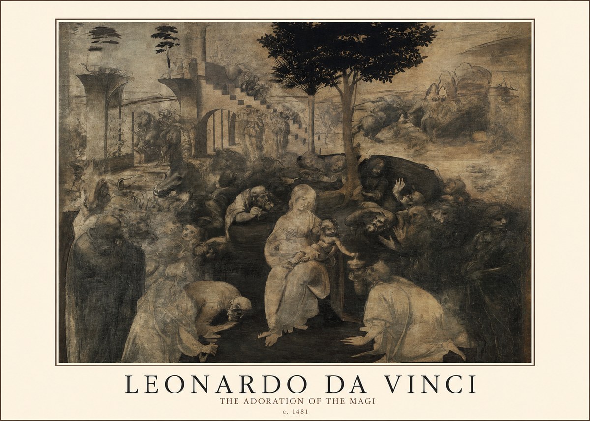 Leonardo da Vinci The Adoration of the Magi No2 - Juliste