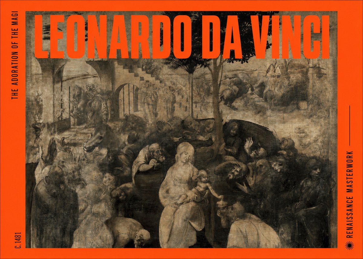 Leonardo da Vinci The Adoration of the Magi No4 - Juliste