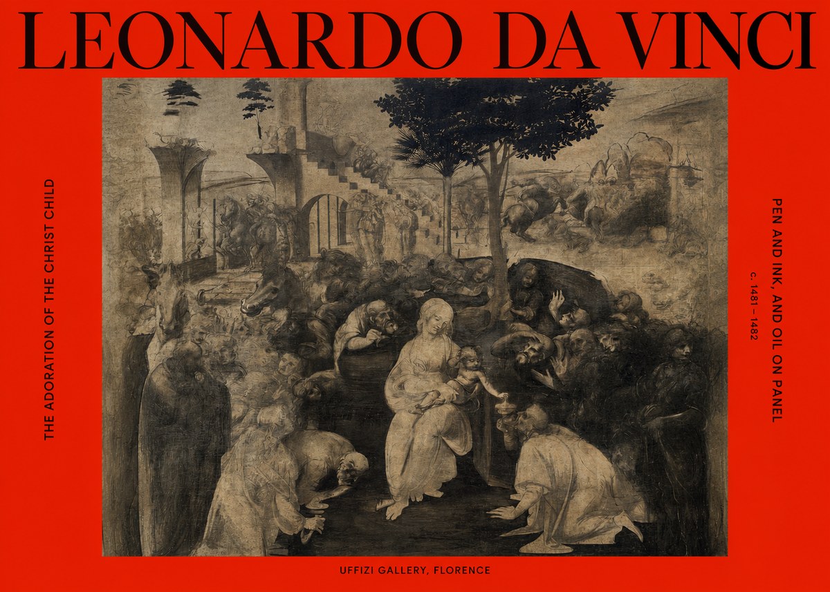 Leonardo da Vinci The Adoration of the Magi No6 - Juliste