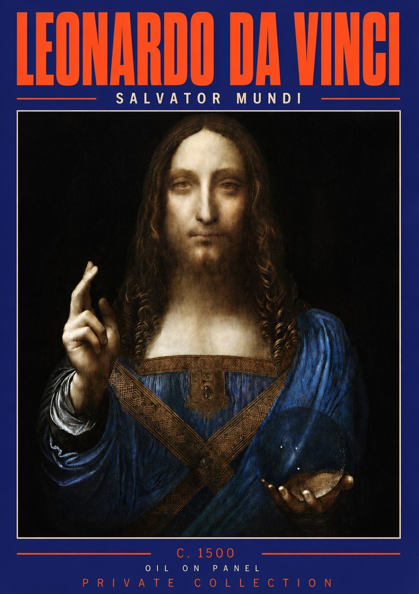 Leonardo da Vinci Salvator Mundi No4 - Juliste