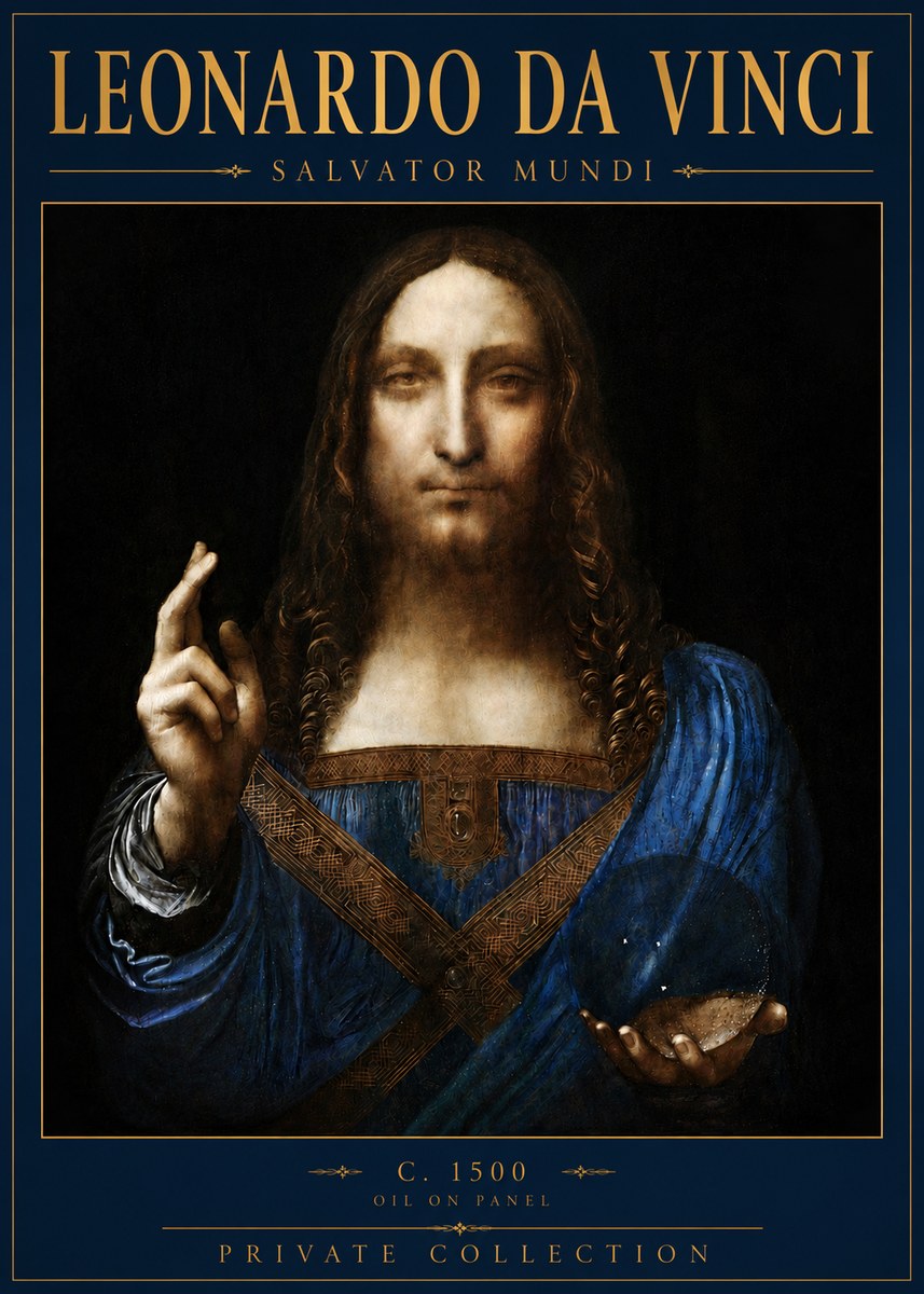 Leonardo da Vinci Salvator Mundi No6 - Juliste