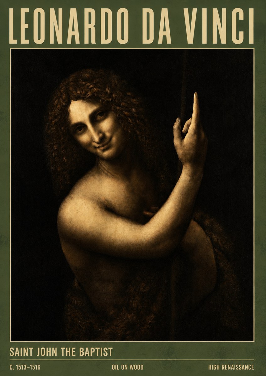 Leonardo da Vinci Saint John the Baptist No4 - Juliste