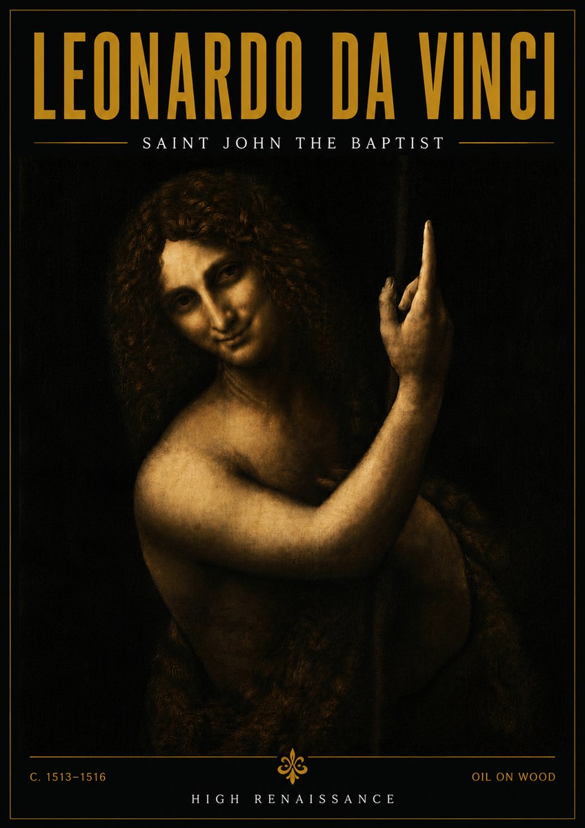 Leonardo da Vinci Saint John the Baptist No6 - Juliste