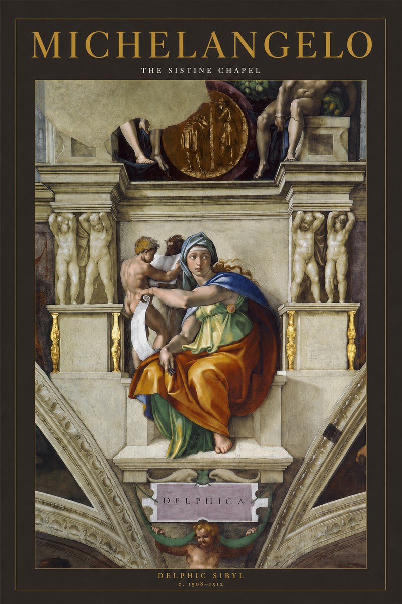 Michelangelo Delphic Sibyl No2 - Juliste