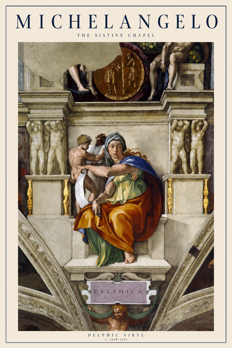 Michelangelo Delphic Sibyl No3 - Juliste