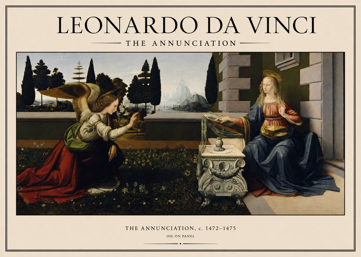 Leonardo da Vinci The Annunciation No1 - Juliste