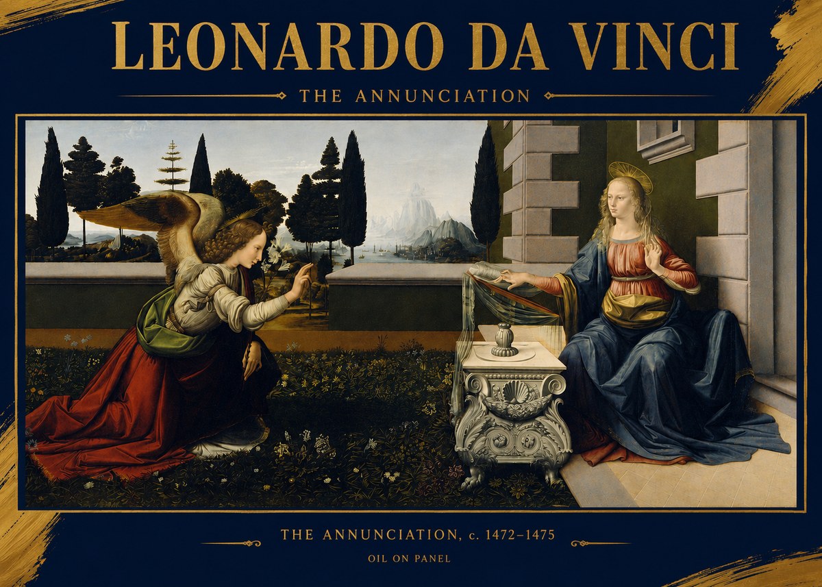 Leonardo da Vinci The Annunciation No2 - Juliste