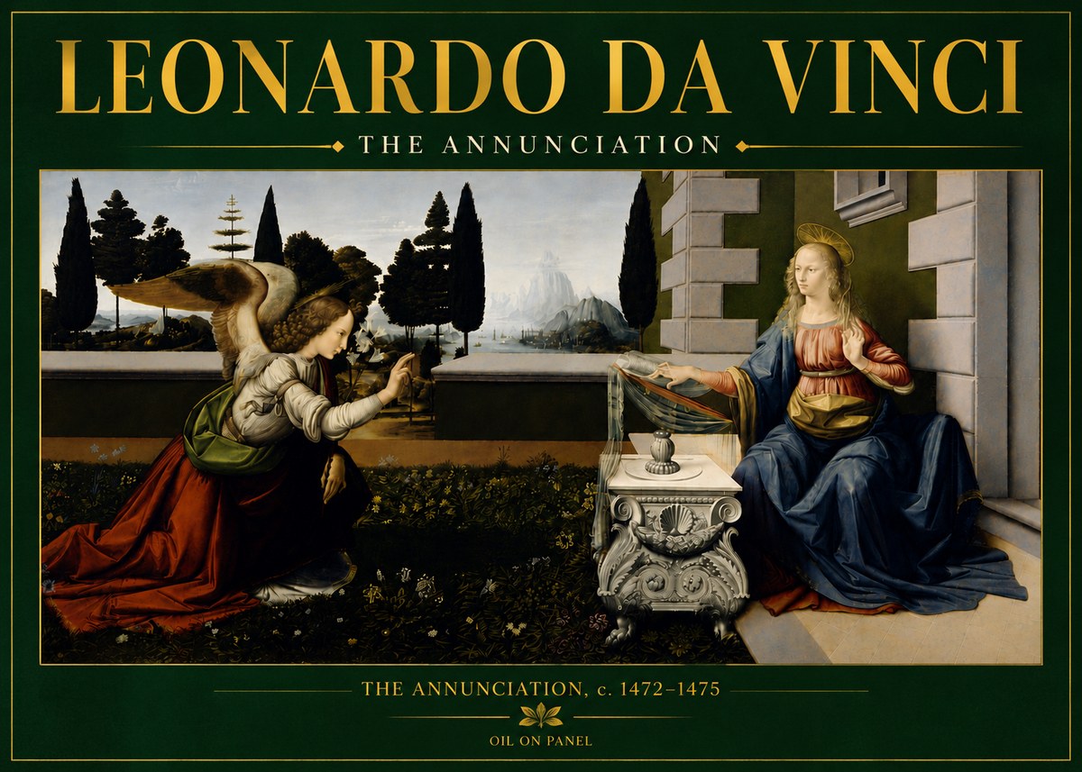 Leonardo da Vinci The Annunciation No5 - Juliste