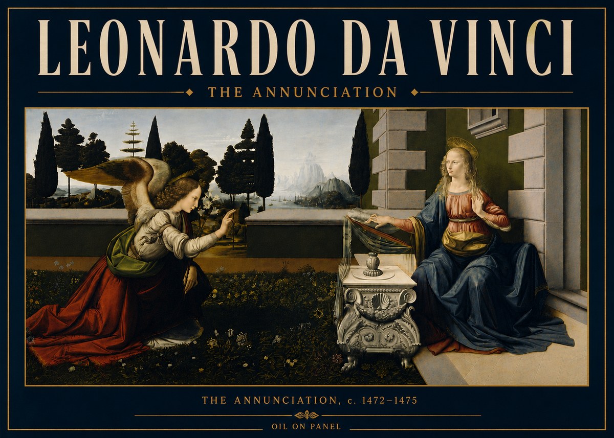 Leonardo da Vinci The Annunciation No6 - Juliste