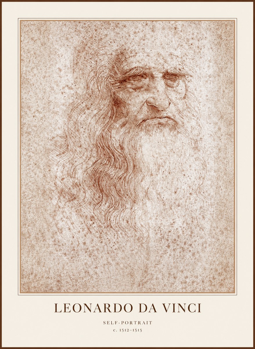 Leonardo da Vinci Self-portrait I No1 - Juliste