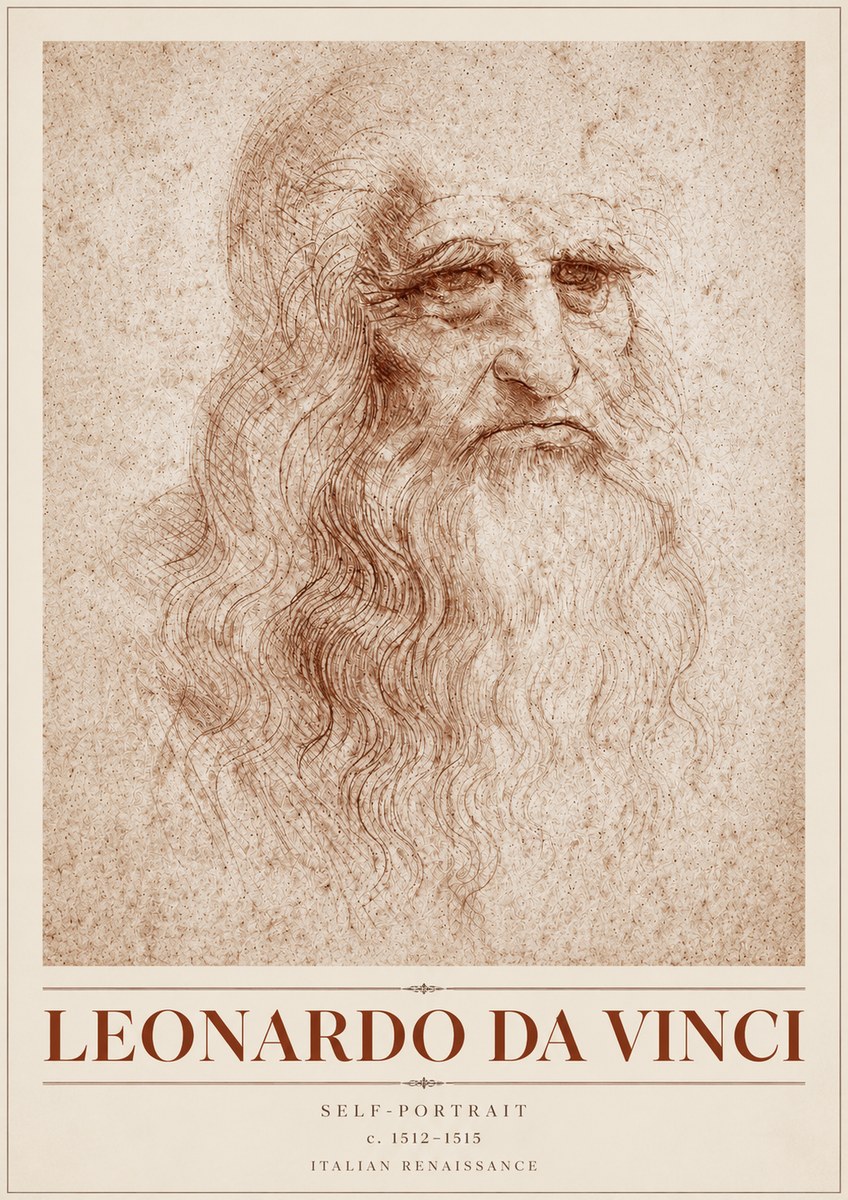 Leonardo da Vinci Self-portrait I No4 - Juliste