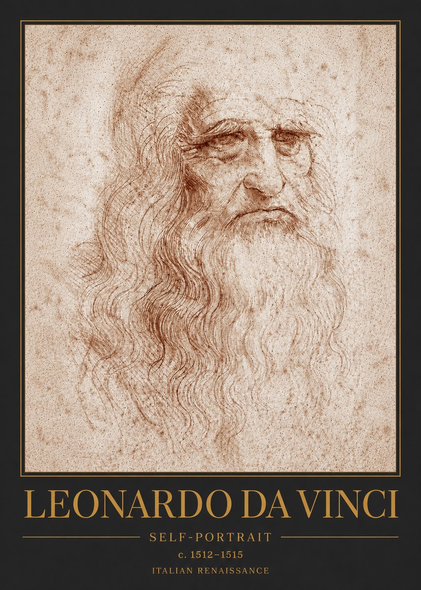 Leonardo da Vinci Self-portrait I No6 - Juliste