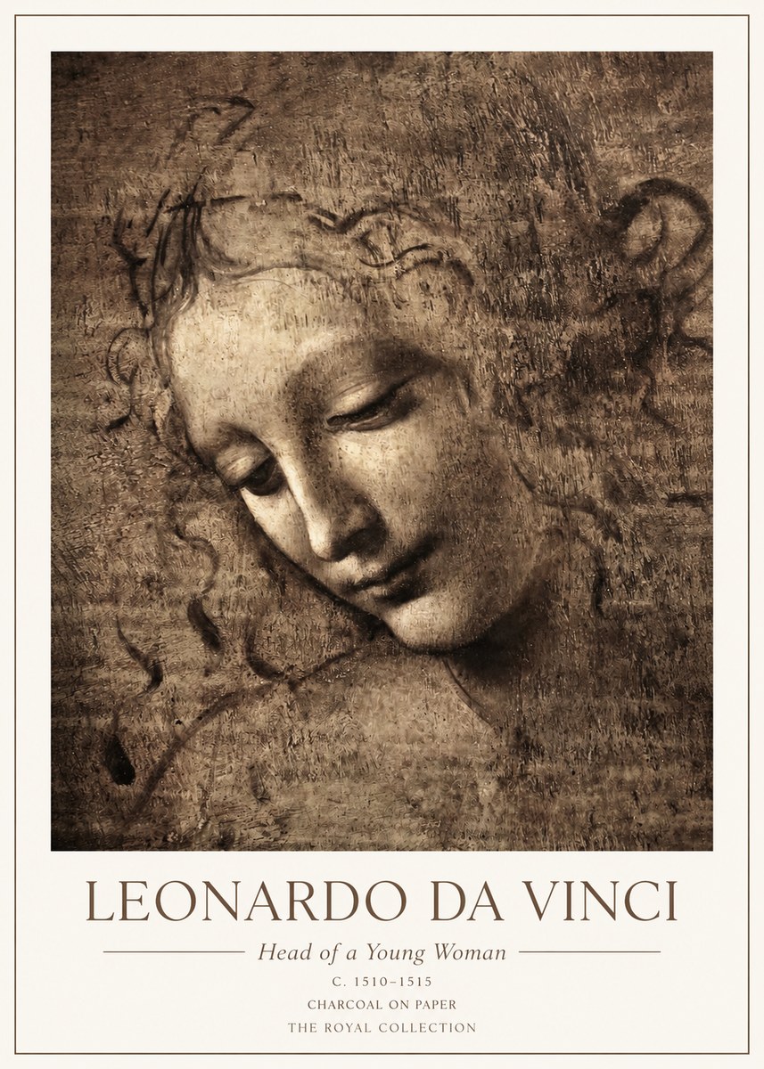 Leonardo da Vinci Head of a Young Woman II No1 - Juliste