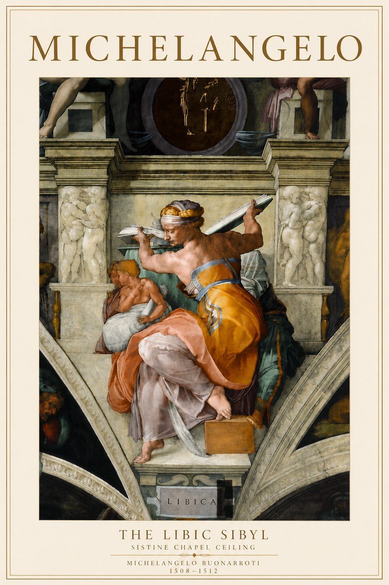 Michelangelo The Libic Sibyl No6 - Juliste