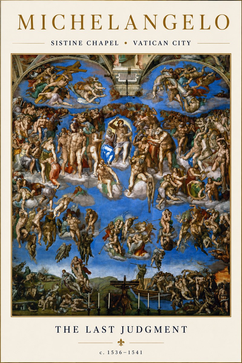 Michelangelo The Last Judgment No4 - Juliste