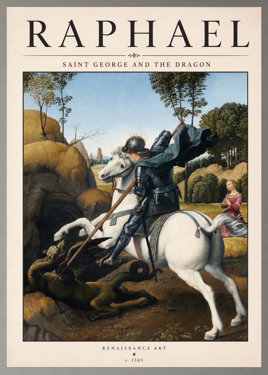 Raphael Saint George and the Dragon No2 - Juliste