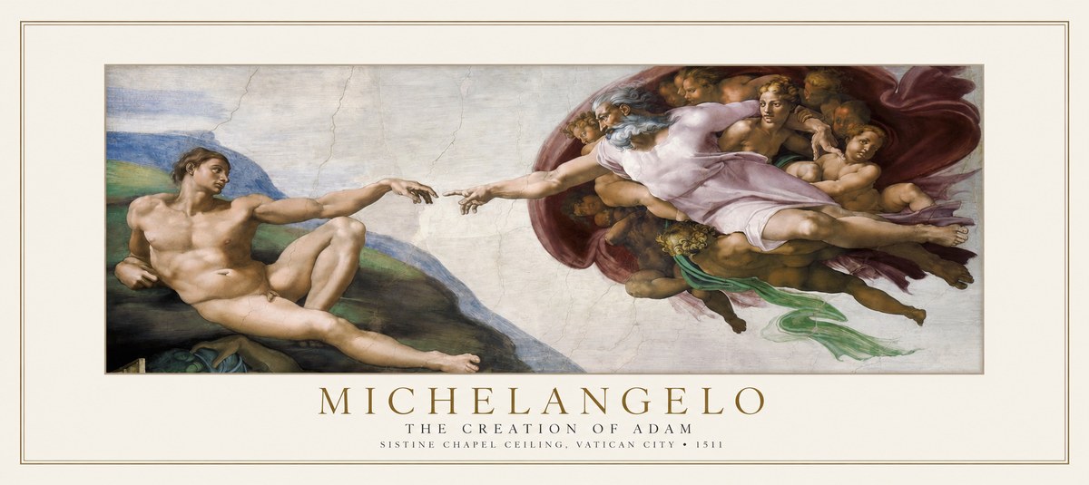 Michelangelo The Creation of Adam No1 - Juliste