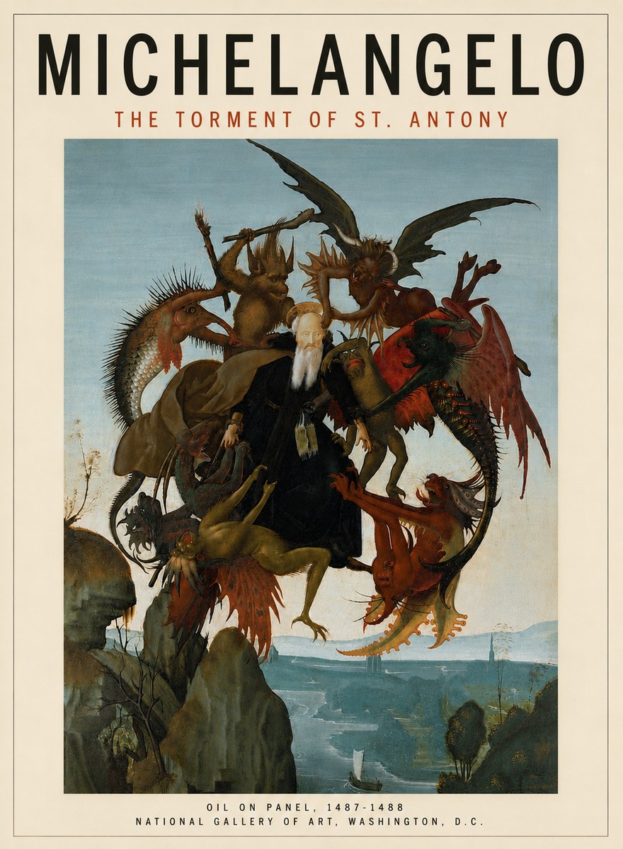 Michelangelo The Torment of St. Antony No5 - Juliste