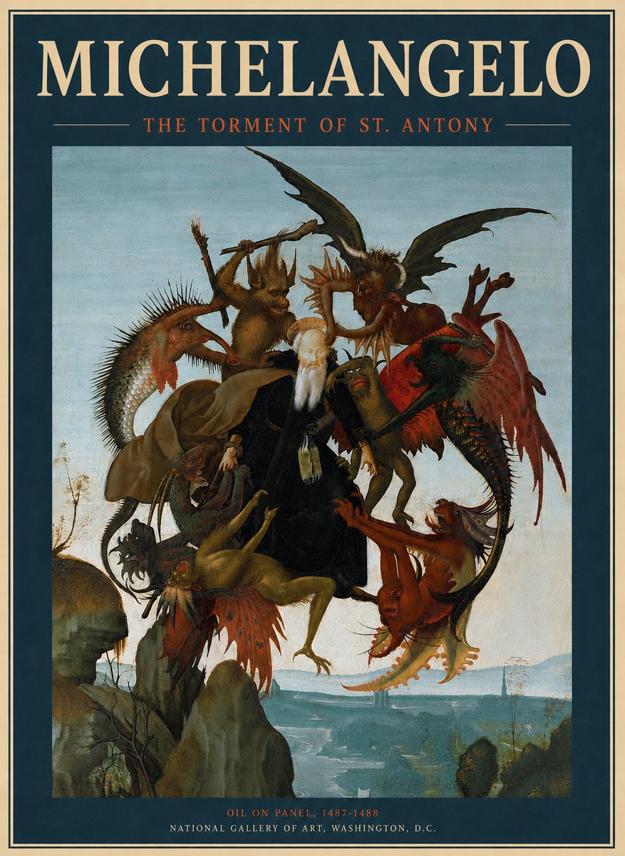 Michelangelo The Torment of St. Antony No6 - Juliste