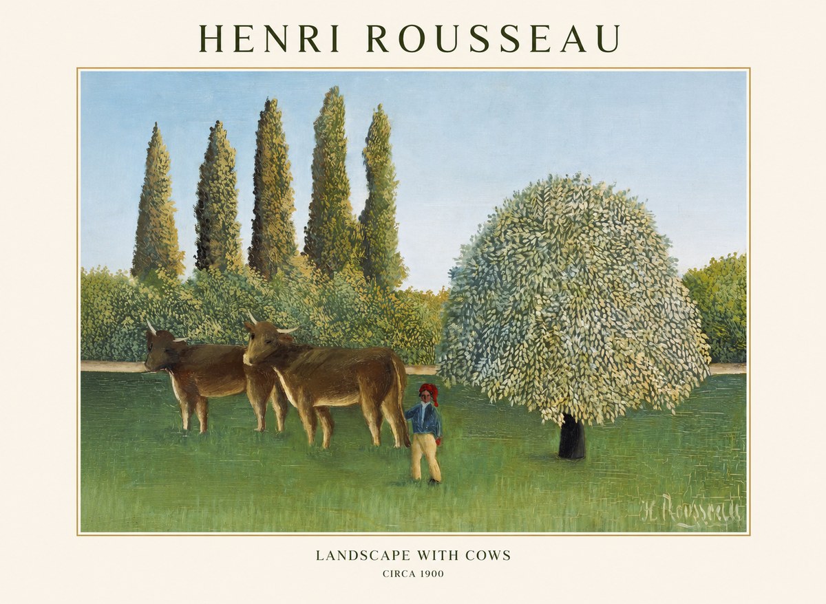 Rousseau Landscape with Cows No1 - Juliste
