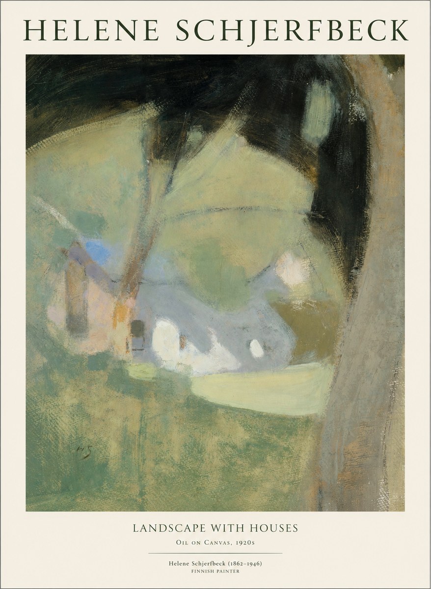 Helene Schjerfbeck Landscape with Houses No1 - Juliste