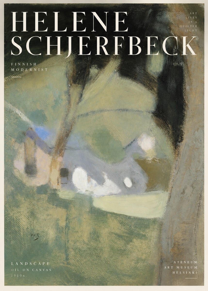 Helene Schjerfbeck Landscape with Houses No5 - Juliste