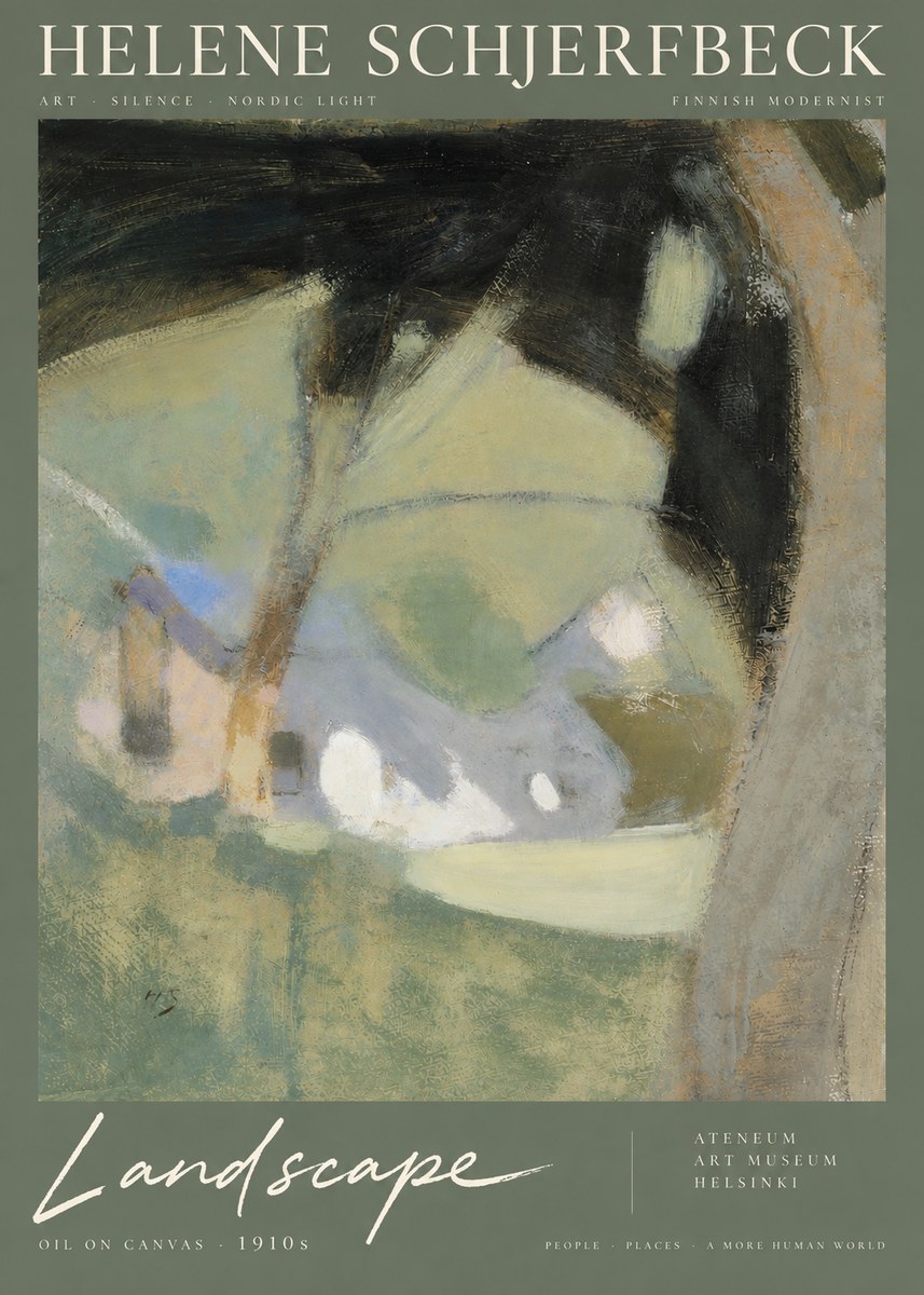 Helene Schjerfbeck Landscape with Houses No6 - Juliste