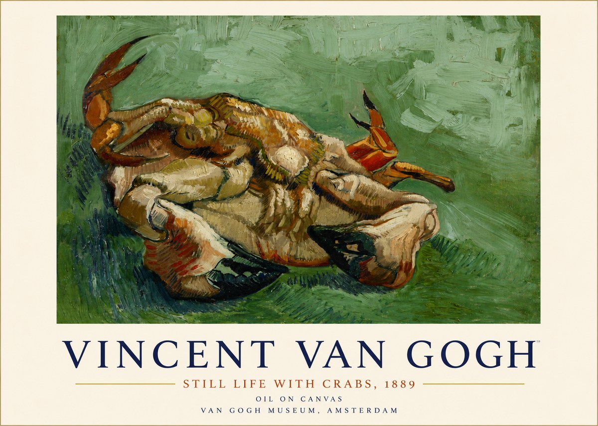 Van Gogh Still Life with Crabs No3 - Juliste