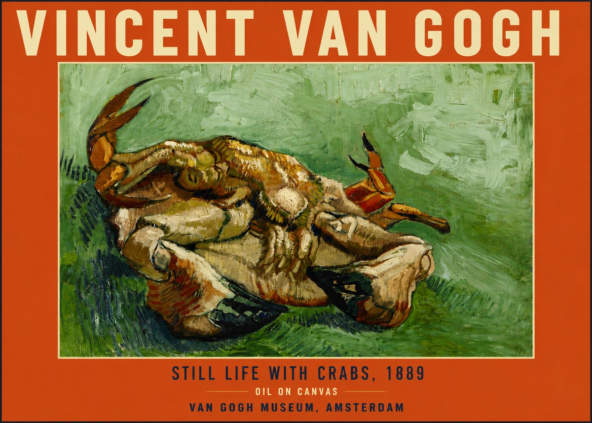 Van Gogh Still Life with Crabs No6 - Juliste