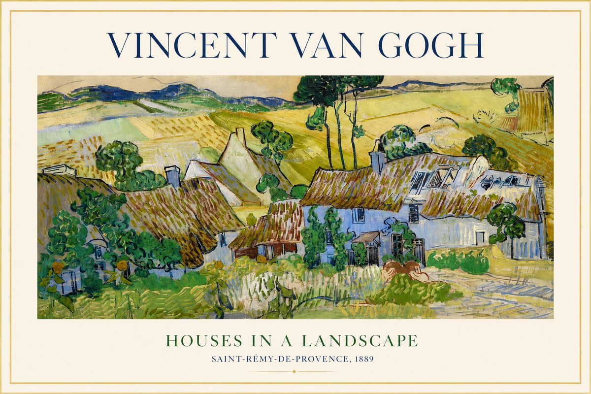 Van Gogh Houses in a Landscape No1 - Juliste