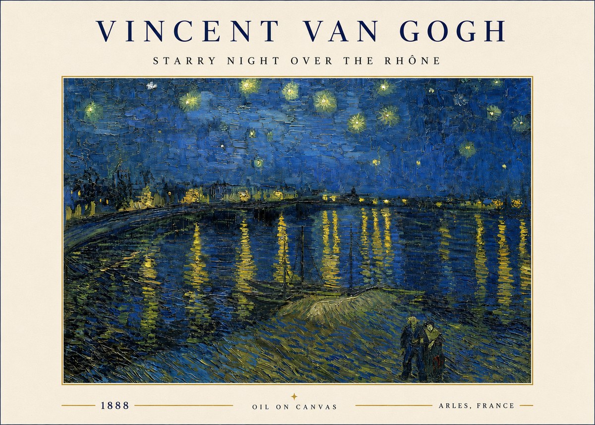 Van Gogh Starry Night over the Rhône No3 - Juliste