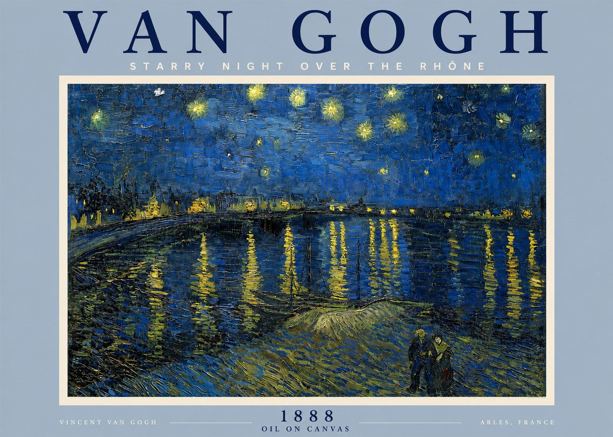 Van Gogh Starry Night over the Rhône No5 - Juliste