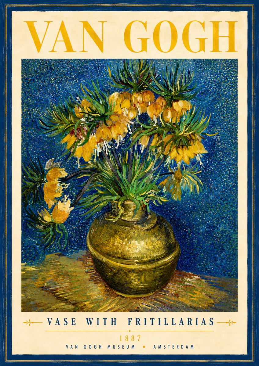 Van Gogh Vase with Fritillarias No3 - Juliste