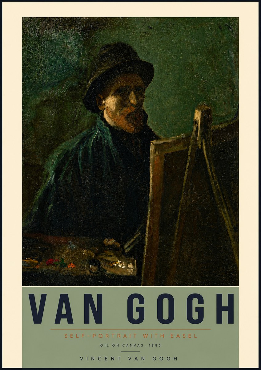 Van Gogh Self-portrait with Easel II No4 - Juliste
