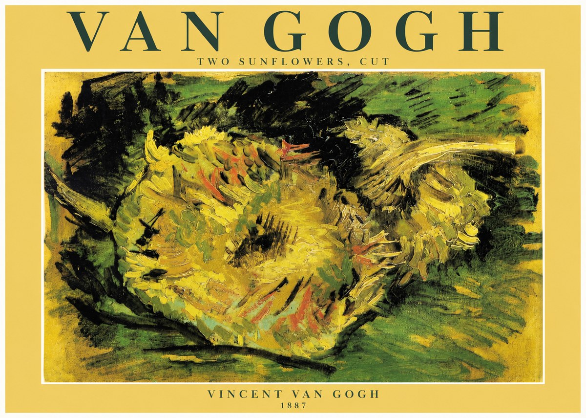 Van Gogh Two Sunflowers, Cut No3 - Juliste