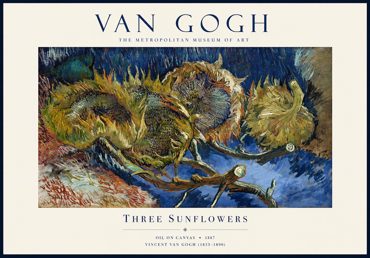 Van Gogh Three Sunflowers No1 - Juliste