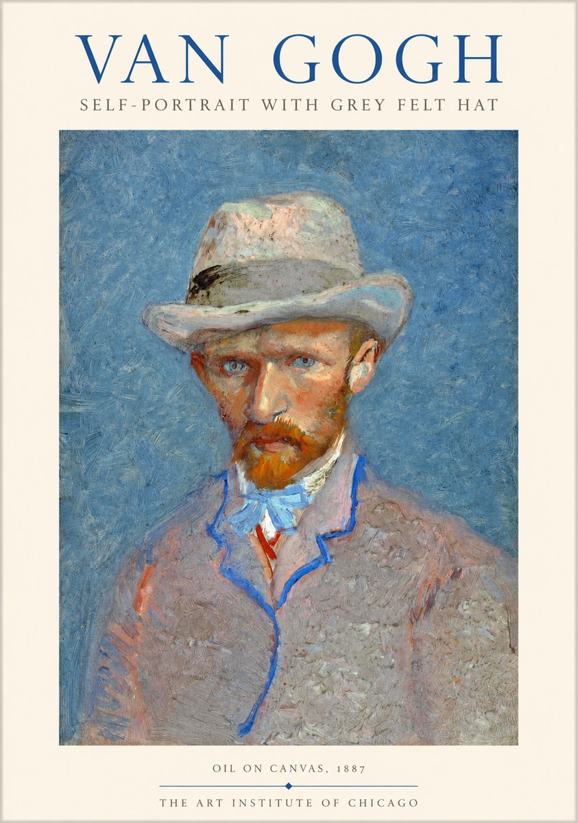 Van Gogh Self-portrait with Grey Felt Hat II No1 - Juliste