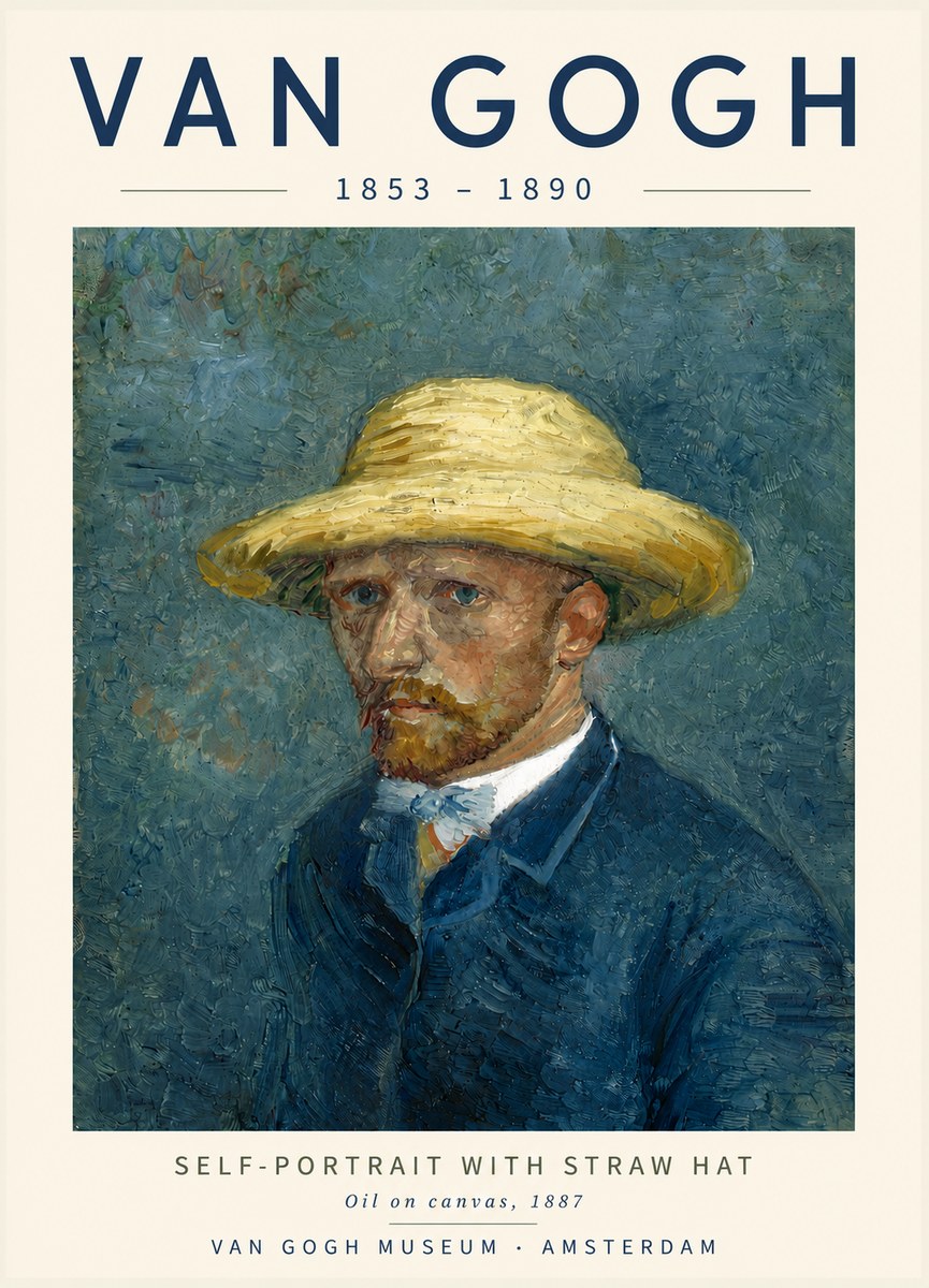 Van Gogh Self-portrait with Straw Hat III No4 - Juliste