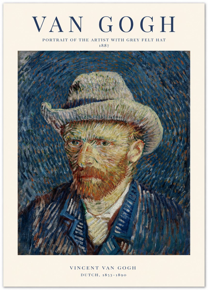 Van Gogh Portrait of the Artist with Grey Felt Hat No1 - Juliste
