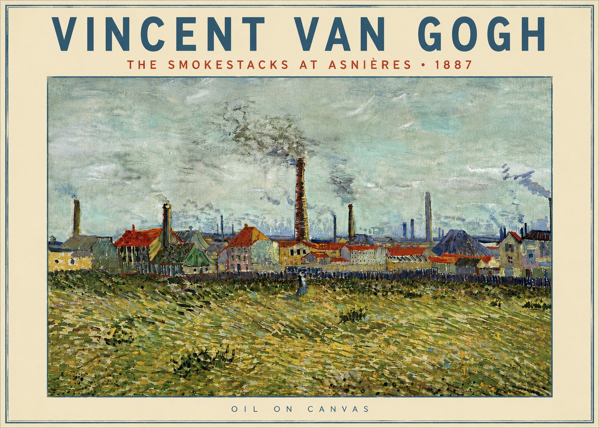 Van Gogh The Smokestacks at Asnières No5 - Juliste