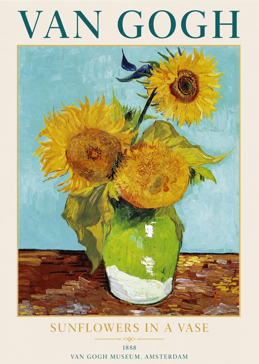 Van Gogh Sunflowers in a Vase No1 - Juliste