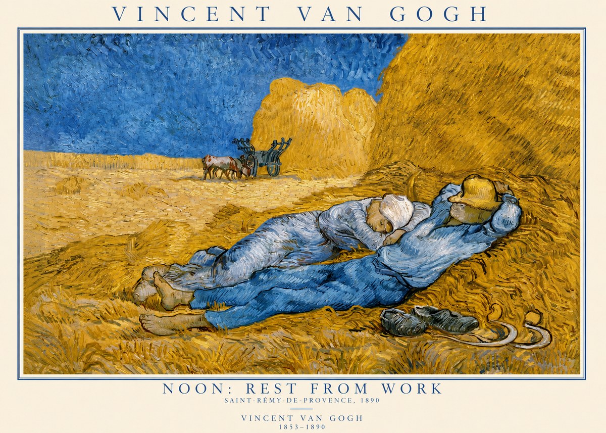 Van Gogh Noon: Rest from Work No3 - Juliste