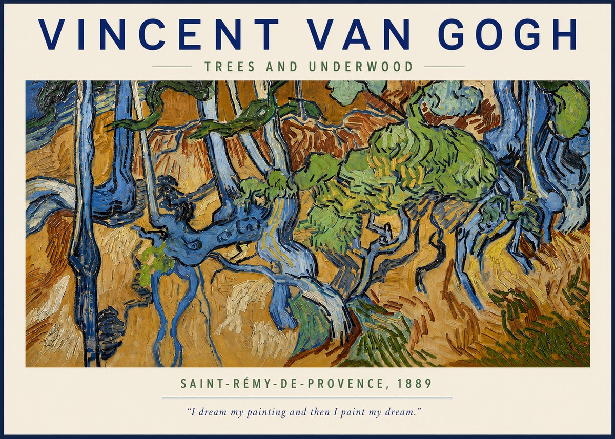 Van Gogh Trees and Underwood No3 - Juliste